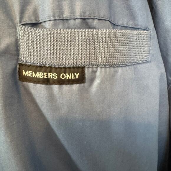 Vintage Members Only Blue Bomber Jacket Size 42 Made in Hong Kong 80s Style - Picture 2 of 9